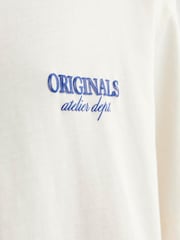 JACK & JONES White Back Print 100% Cotton T-Shirt - Image 4 of 5
