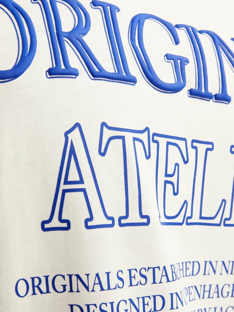 JACK & JONES White Back Print 100% Cotton T-Shirt - Image 5 of 5