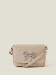 Angels By Accessorize Gold Girls Bling Bow Mini Bag - Image 1 of 2