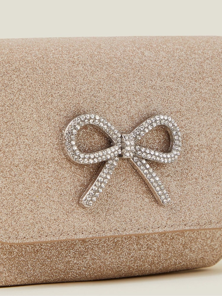 Angels By Accessorize Gold Girls Bling Bow Mini Bag - Image 2 of 2