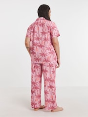 Simply Be Pink Button Through Pyjamas Set - Image 2 of 4