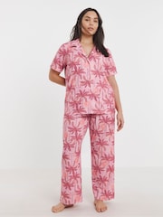 Simply Be Pink Button Through Pyjamas Set - Image 4 of 4