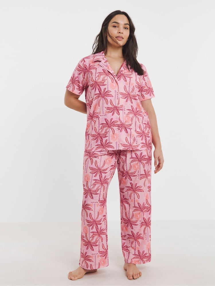 Simply Be Pink Button Through Pyjamas Set - Image 4 of 4