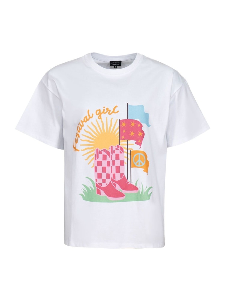 South Beach Oversized Festival Printed 100% Cotton T-Shirt - Imagem 5 de 5