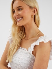 Accessorize White Sleeveless Smocked Broderie Sun Dress - Image 2 of 4