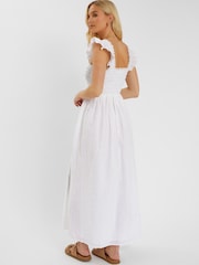 Accessorize White Sleeveless Smocked Broderie Sun Dress - Image 3 of 4