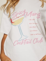 South Beach White Oversized Spicy Marg Printed Graphic T-Shirt - Image 6 of 7