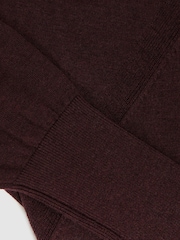 Reiss Burgundy Alexis Wool Scarf-Tie Draped Jumper - Image 5 of 5