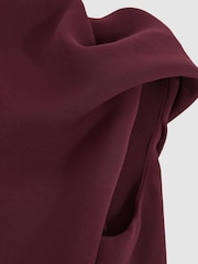 Reiss Burgundy Shauna 9-13 yrs High-Neck Drape Back Dress - Image 5 of 5