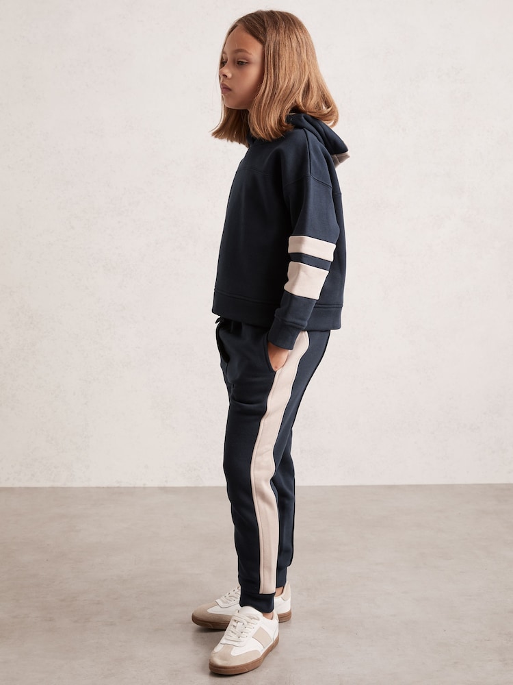 Reiss Navy Cara Cotton-Blend Joggers and Hoodie Set - Image 2 of 4