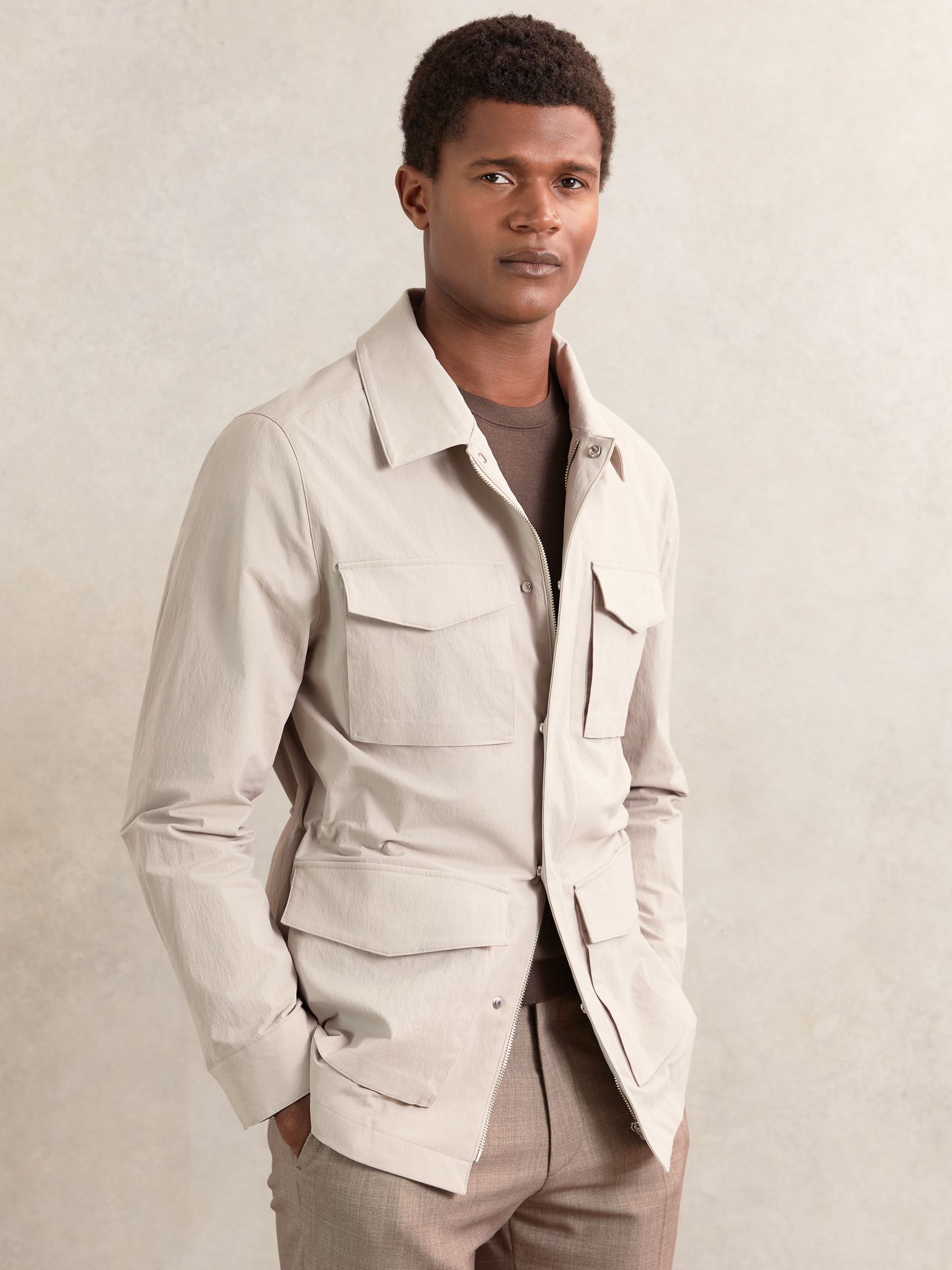 Buy Reiss Stone Bryson Removable-Gilet Safari Jacket from Next USA