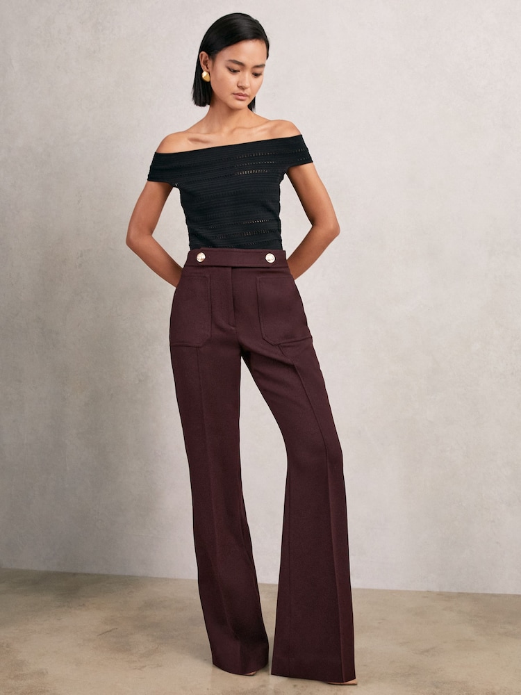 Reiss Burgundy Lily Petite Trousers - Image 1 of 7