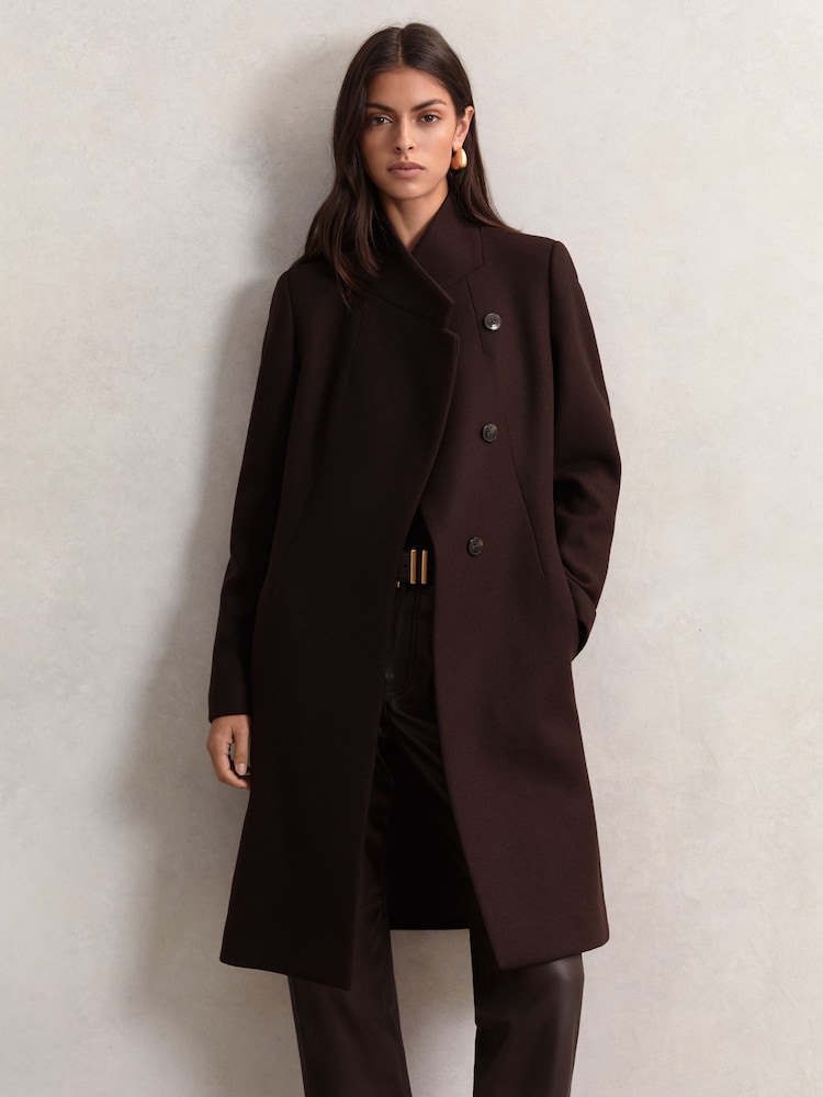Reiss Chocolate Brown Max Coat - Image 1 of 6 Reiss Chocolate Brown Max Coat - Image 1 of 6