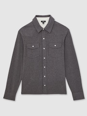 Reiss Charcoal Grey Ledger Shirt - Image 2 of 6