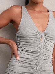 Reiss Grey Alessandra Stretch-Modal Ruched Jersey Dress - Image 5 of 8