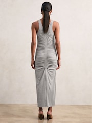 Reiss Grey Alessandra Stretch-Modal Ruched Jersey Dress - Image 6 of 8