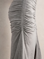Reiss Grey Alessandra Stretch-Modal Ruched Jersey Dress - Image 7 of 8