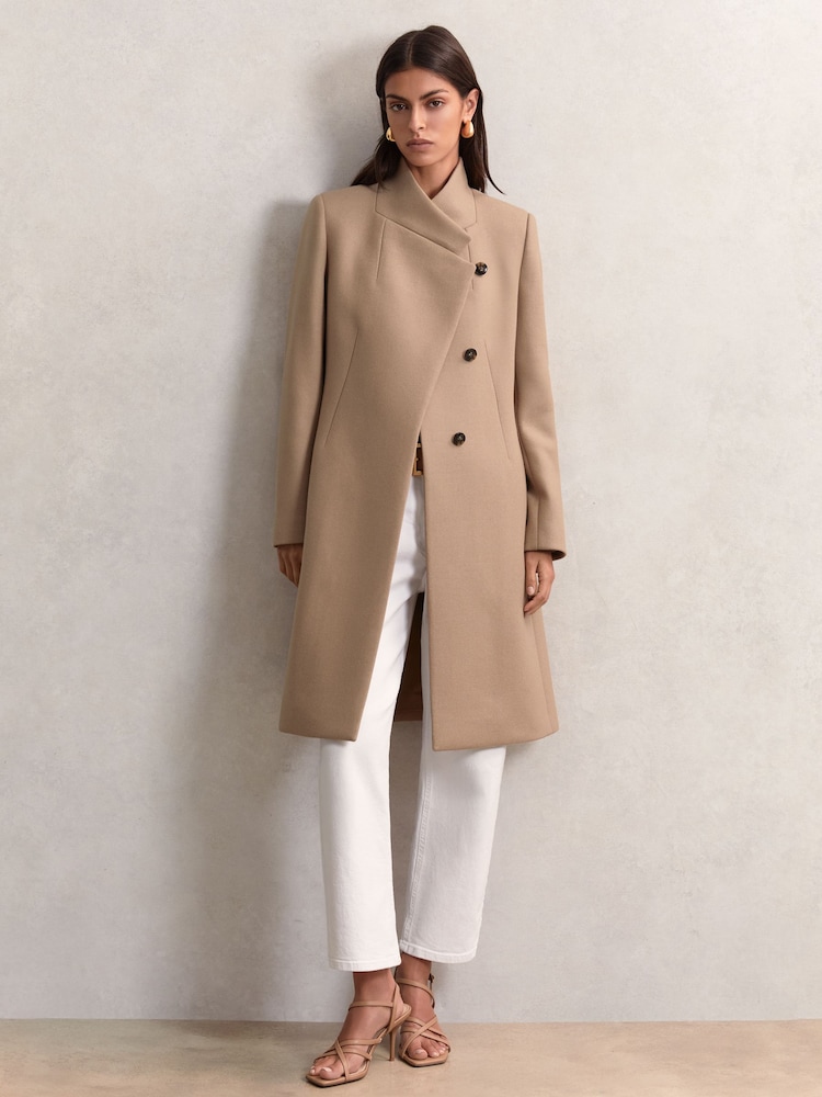 Reiss Camel Max Petite Coat - Image 1 of 9 Reiss Camel Max Petite Coat - Image 1 of 9