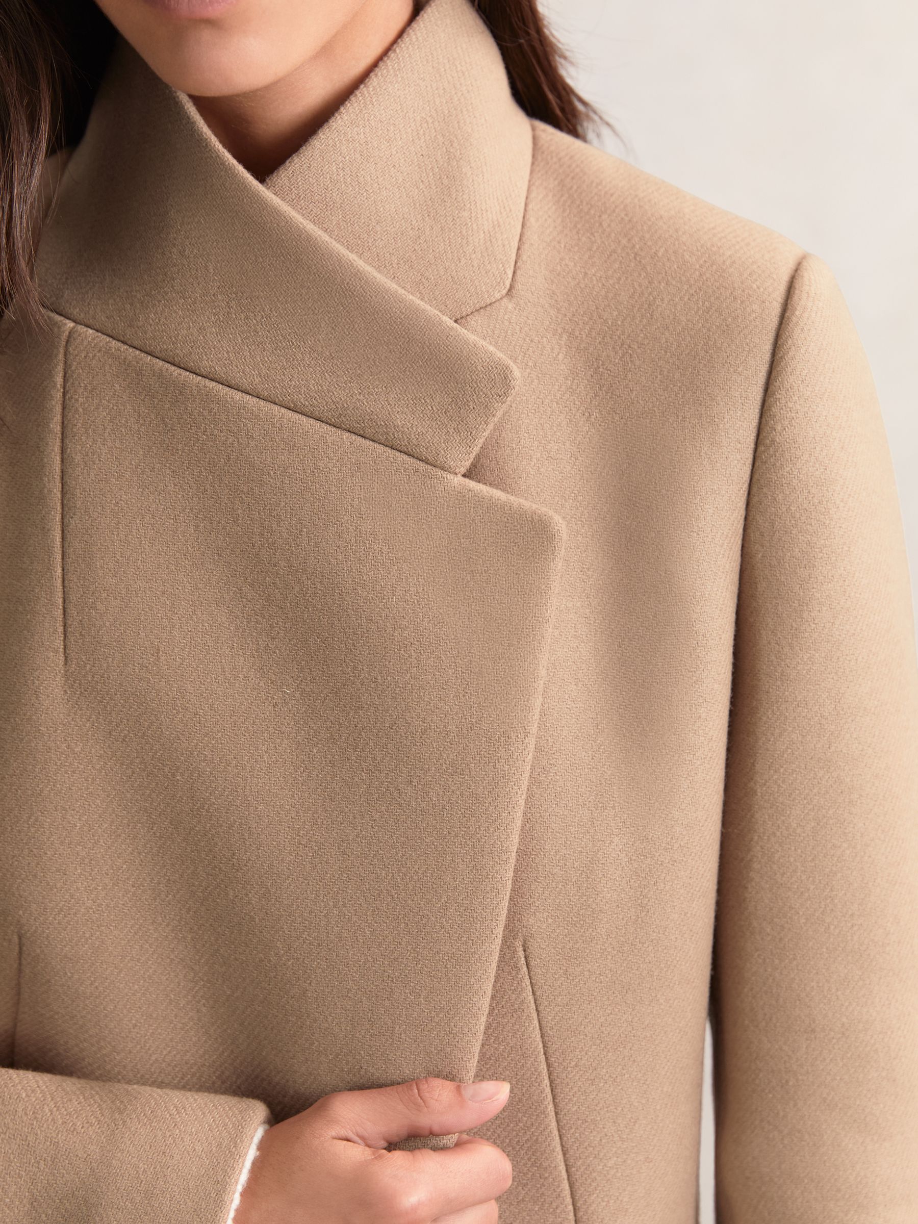 美品✨upper heights THE BEGINNERS 現行 キャメル 0 Buy Reiss Camel Max Petite Wool-Blend Wrapover Mid-Length Coat
