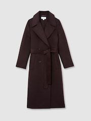 Reiss Aubergine Rene Petite Double-Breasted Blindseam Coat Wool-Blend - Image 2 of 8