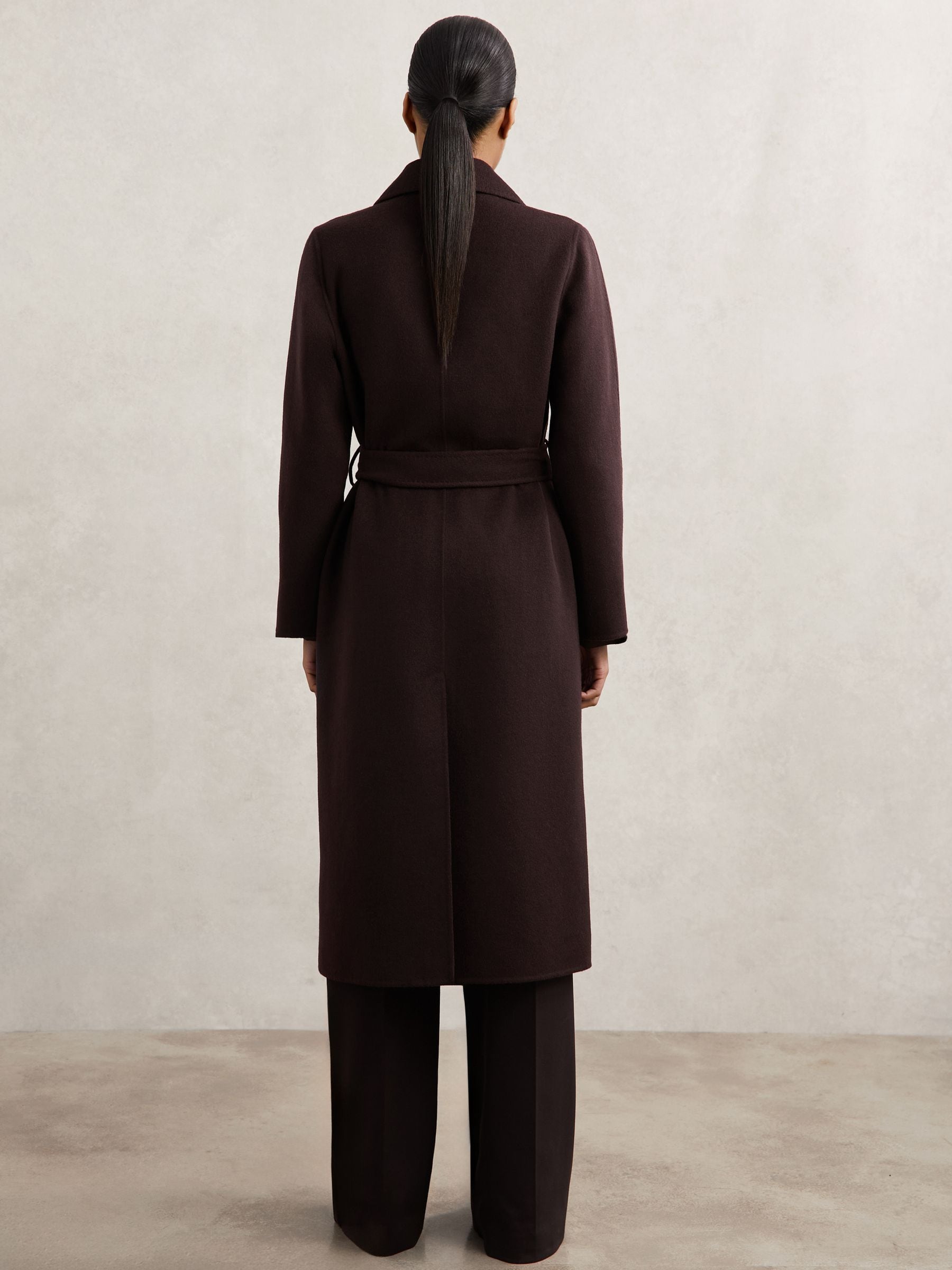 Buy Reiss Aubergine Rene Petite Double-Breasted Blindseam Coat