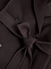 Reiss Aubergine Rene Petite Double-Breasted Blindseam Coat Wool-Blend - Image 7 of 8