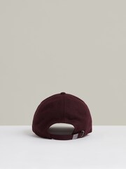 Reiss Burgundy Fiona Wool Blend Flannel Baseball Cap - Image 3 of 4