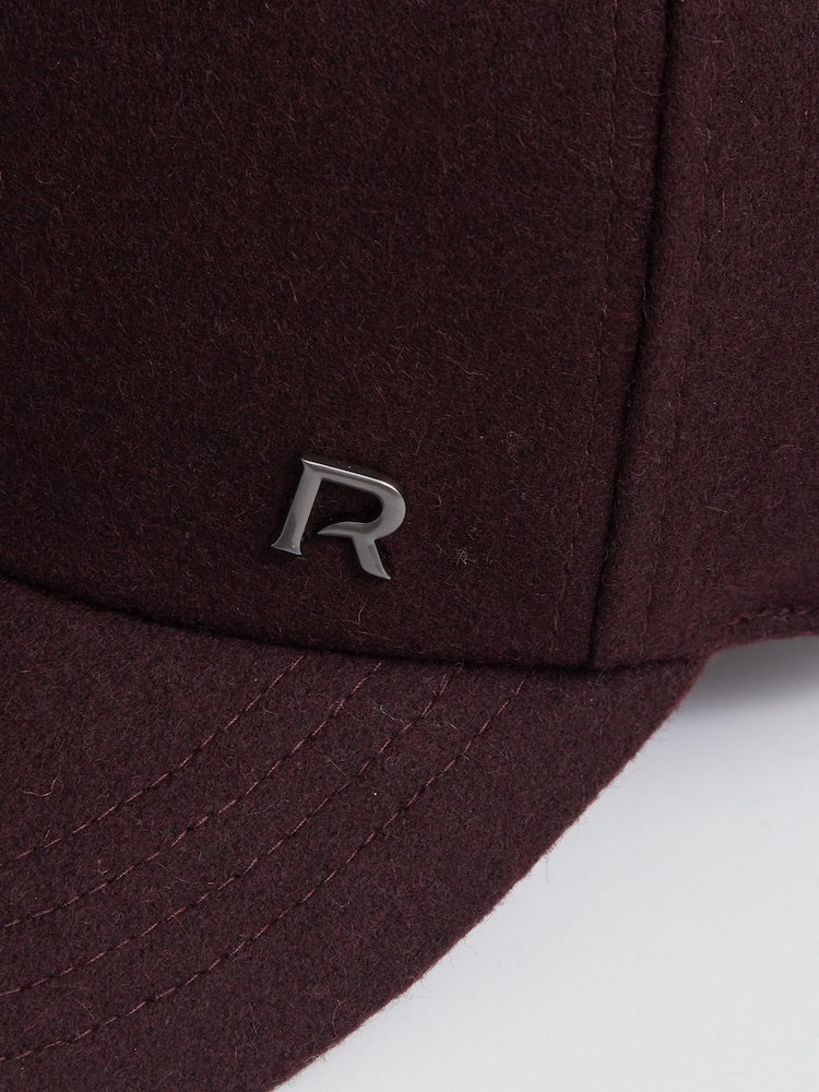 Reiss Burgundy Fiona Wool-Blend Flannel Baseball Cap - Image 4 of 4 Reiss Burgundy Fiona Wool-Blend Flannel Baseball Cap - Image 4 of 4
