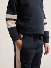 Reiss Navy Cara Cotton-Blend Joggers and Hoodie Set - Image 1 of 4
