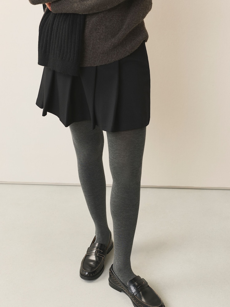 Grey Knitted Tights 2 Pack - Image 2 of 3 Grey Knitted Tights 2 Pack - Image 2 of 3