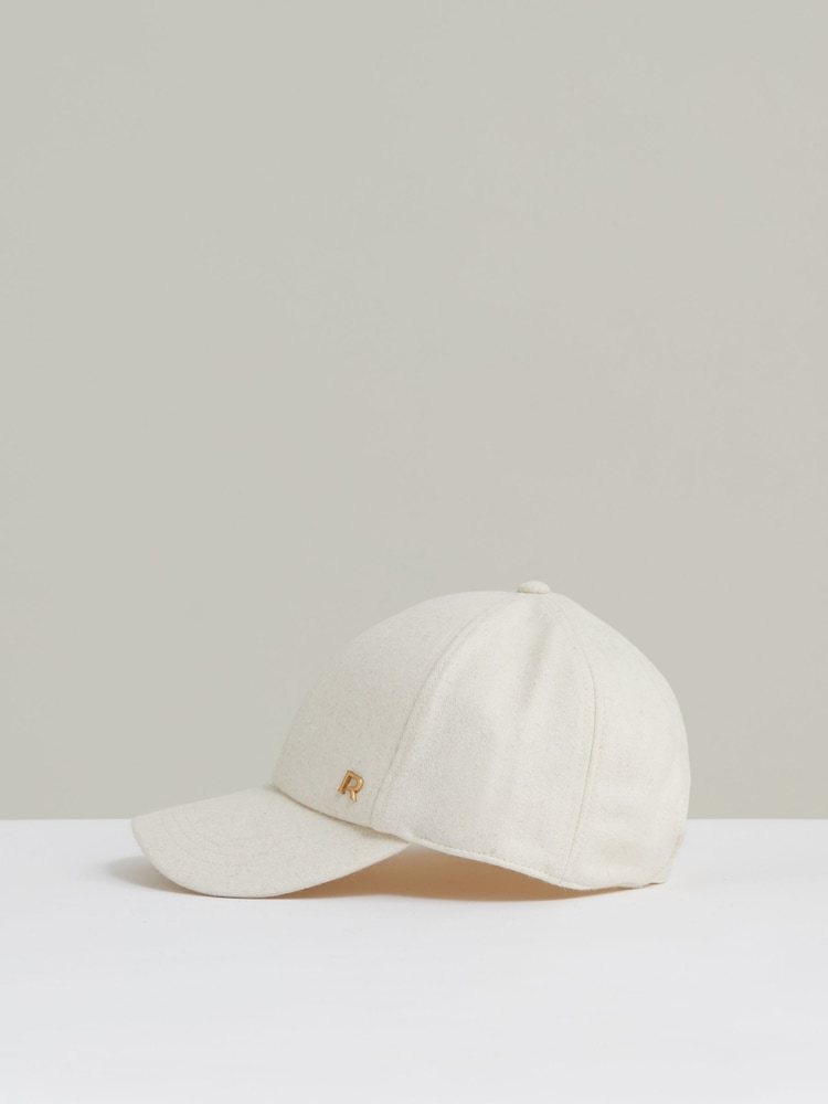 Reiss Cream Fiona Wool Blend Flannel Baseball Cap - Image 2 of 4