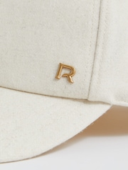 Reiss Cream Fiona Wool Blend Flannel Baseball Cap - Image 4 of 4