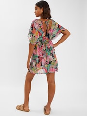 Accessorize Tropical Print Chiffon Kaftan - Imagen 3 de 4
