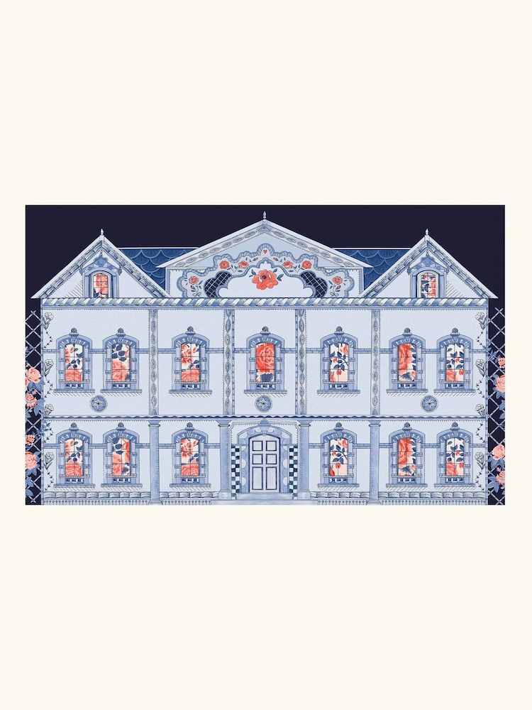 Cath Kidston Navy Doll House Mural 4 x 2.5m - Image 2 of 4