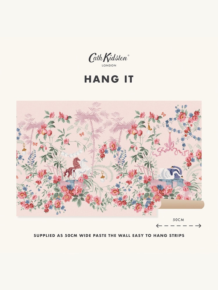 Cath Kidston Pink Colourful Life Mural 4 x 2.5m - Image 1 of 4