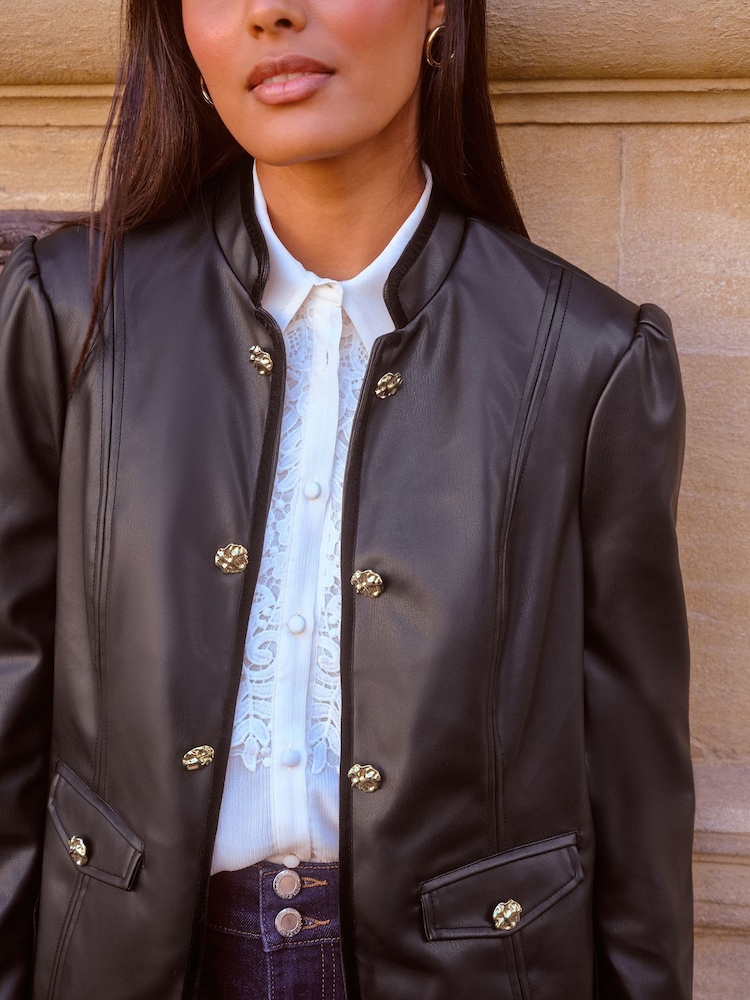 Love & Roses Faux Leather Drummer Jacket - Bild 2 von 4