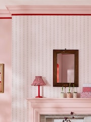 Cath Kidston Pink Rose Ticking Stripe 10M Wallpaper - Image 2 of 5