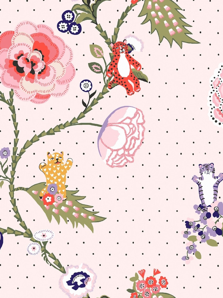 Cath Kidston Pink Catnip 10M Wallpaper - Image 2 of 4