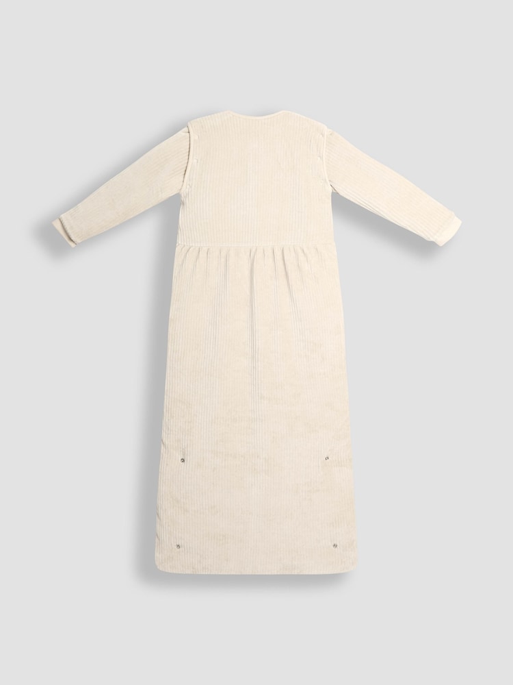 JoJo Maman Bébé Neutral Leopard Ribbed Velour 3.5 Tog Toddler Sleeping Bag - Image 2 of 5 JoJo Maman Bébé Neutral Leopard Ribbed Velour 3.5 Tog Toddler Sleeping Bag - Image 2 of 5