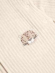 JoJo Maman Bébé Neutral Leopard Ribbed Velour 3.5 Tog Toddler Sleeping Bag - Image 5 of 5