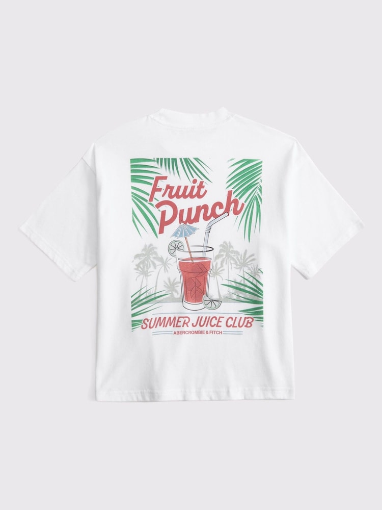 Abercrombie & Fitch Imagery Logo Graphic Print White T-Shirt - Image 2 of 2