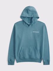 Abercrombie & Fitch Blue Logo Popover Hoodie - Image 1 of 2