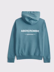 Abercrombie & Fitch Blue Logo Popover Hoodie - Image 2 of 2