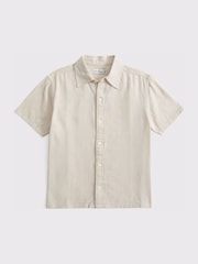 Abercrombie & Fitch Linen Texture Button Down White Shirt - Imagen 1 de 2