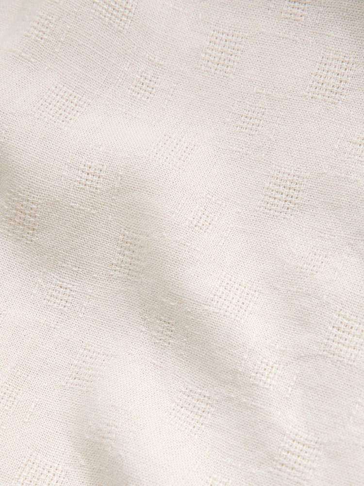 Abercrombie & Fitch Linen Texture Button Down White Shirt - Imagen 2 de 2