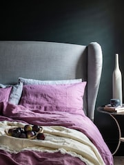 Piglet in Bed Raspberry 100% Linen Duvet Cover - Image 1 of 3