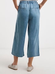 JD Williams Blue Wide Leg Cropped Jeans - Image 2 of 4