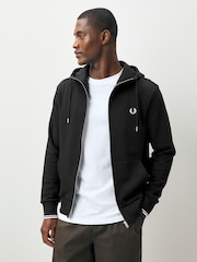 Fred Perry Zip Up Black Hoodie - Image 1 of 4
