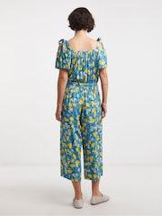 JD Williams Blue Crinkle Tie Strap Jumpsuit - Image 2 of 4
