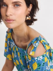 JD Williams Blue Crinkle Tie Strap Jumpsuit - Image 4 of 4